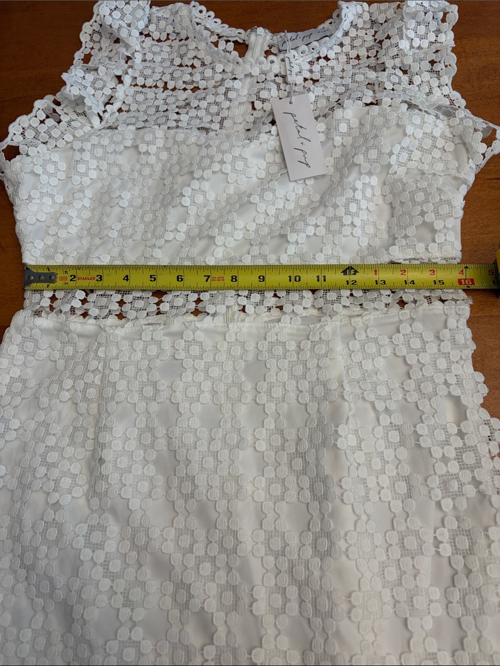 Petal & Pup Lauren White Crochet Lace Midi Dress - Picture 7 of 11